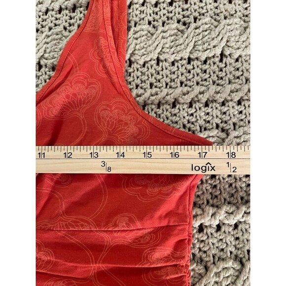 Patagonia Organic Cotton Orange/Red Floral‎ Mini Dress / Tunic women's sz L - Picture 12 of 13